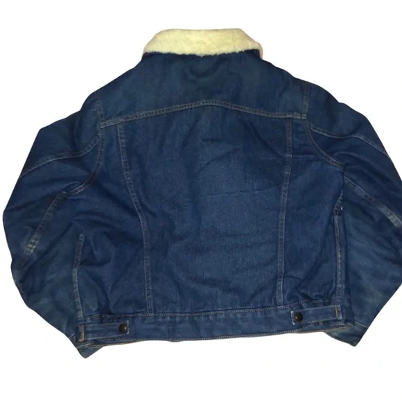 Vintage Masterpiece Apparel Denim Jacket Sherpa Lining Trucker Jean Jacket XL - Picture 2 of 12